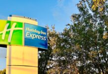 An In-Town Gem at Boca Raton Boca Raton Holiday In Express sign